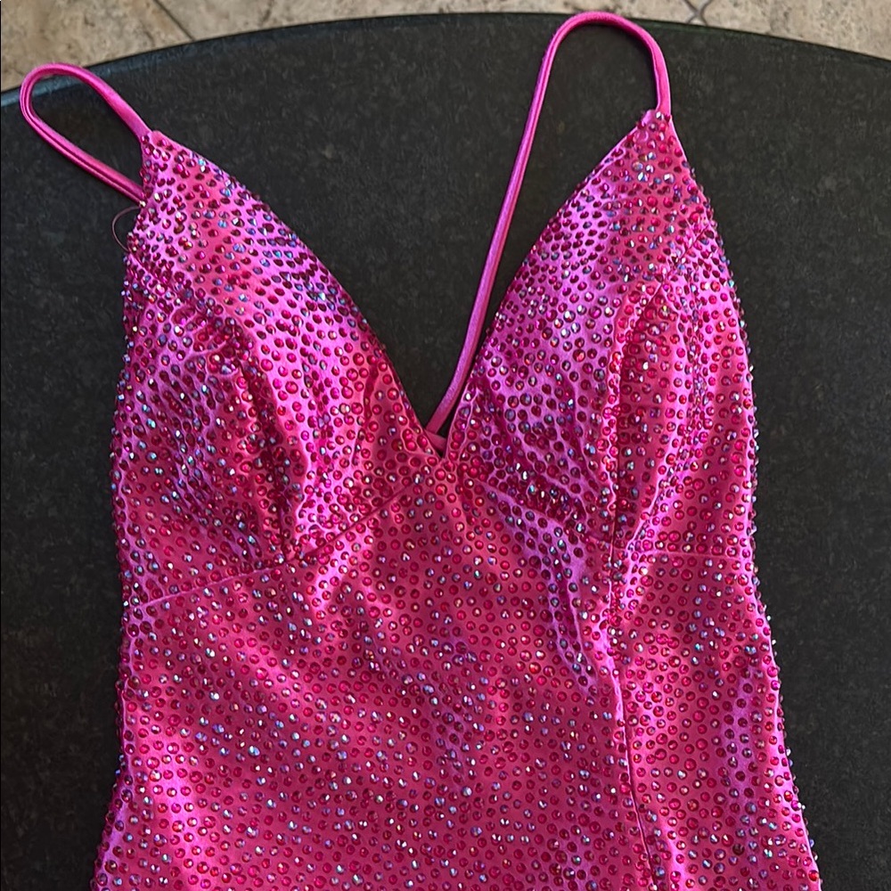 Faviana Pink Sequin Prom Dress - Picture 5 of 11